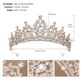 Detailed size specifications for rhinestone crown with 13.5cm diameter and 6cm height - Rose Gold