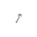 Minimalist silver stainless steel nose stud with clear cubic zirconia crystal on white background - 0.8*7*2mm / Steel / Straight Bar