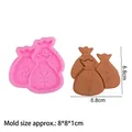 Stampo in silicone rosa per sacchetti di soldi con simboli di dollaro e yen - 2# (Design del Sacco di Soldi) / Rosa