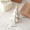 White pleated ceramic Christmas tree ornament with gold star, size 12x8cm for festive decor - Christmas Tree: Style 2