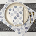 33x40cm rectangular paper napkins featuring blue starfish and seashell ocean prints - Blue Starfish