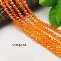 Orange AB faceted crystal glass beads for DIY jewelry making and craft supplies - Orange Red AB Color / 3# Flat Bead