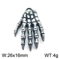 Ciondolo a mano di scheletro vintage in acciaio argento, dimensioni 26x16mm, peso 4g - Mano di Teschio Color Acciaio (KLJ5571-Z)