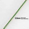 3.0mm round green zircon tennis chain necklace in golden finish for women - Round Green Zircon 3.0mm Necklace
