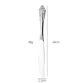 Silver retro butter knife with embossed handle, length 24cm, width 2.1cm, weight 99g - Silver Dinner Knife