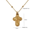 Gedetailleerde opname van de gouden kruishanger met afmetingen en specificaties ketting - Omrande Kruishanger (5778674442892)