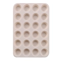 Beige 24-cup mini silicone muffin pan for baking shown from a top-down view - Silicone / 24 Cups Beige