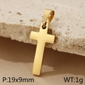 Minimalist 19x9mm gold polished stainless steel cross pendant weighing 1g for jewelry - Gold Solid Minimalist (KP100648-Z)