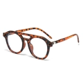 Retro tortoise shell round frame sunglasses with double bridge and UV protection - Tortoiseshell Frame Anti-Blue Light Glasses