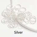 Silver twisted texture jumping rings for DIY jewelry making with hammered finish - 8mm Round / Silver