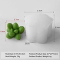 White silicone mold and green succulent cactus candle sculpture for DIY resin crafts - Succulent H-0556