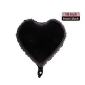 18 inch metallic black heart-shaped foil balloon for wedding and party decorations - 18-inch Heart Black