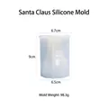 Siliconen mal voor 9cm Kerstman kaars maken met afmetingen in doorschijnend wit - Kerstman Siliconen Vorm
