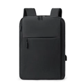 Zaino porta PC nero minimalista con porta di ricarica USB e tessuto impermeabile resistente - Nero