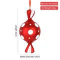 32cm large red Christmas candy hanging ornament with white polka dots and PVC glitter finish - 32cm Oval Polka Dot Electroplated Candy