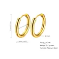 Polished 13mm gold titanium steel hoop earrings with size specifications and dimensions - 2.5*8mm / Gold