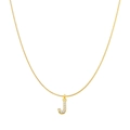 Elegant gold snake chain necklace featuring a crystal-encrusted letter J pendant - Letter J