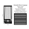 Witte PET kantstickers voor journaling, decoratieve randpatronen in de maat 10x150 mm - Romantische Bloemtaal