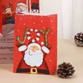 Sac cadeau de Noël en papier rouge avec motif Père Noël et inscription JOY texte - Y020-5 (Motif JOY) / 21x15x8cm