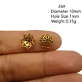 Calotte de perle dorée en forme de fleur accessoire bijoux 10mm pour création DIY - Accessoire Floral Creux (26#)