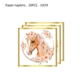 Tovaglioli di carta tema cavallo western 20pz per festa di compleanno bambina 33cm - Tovaglioli di carta (20 PZ)
