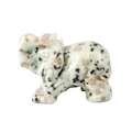 Spotted natural stone elephant carving figurine crafted from white quartz mineral - Natural Stone