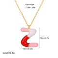 Colorful enamel letter Z pendant necklace in gold finish with dopamine style design - Letter Z