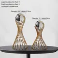 Modern gold iron stands with crystal spheres for luxury living room home decoration - Large and Small Small Waist Stands Set