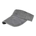 Unisex dark grey washed cotton denim sun visor hat for outdoor sports and casual wear - Gray