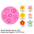 Moule en silicone rose pour 7 fleurs décoratives 7,8x7,8cm pour gâteaux et chocolats - 5#15-316 Rose-Mini Fleurs