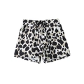 Boy's beach shorts featuring a classic leopard print pattern with a drawstring waist - 152 / Leopard Print