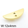 Pendentif demi-cercle doré en acier inoxydable avec deux trous pour bijoux DIY - 12*4mm(KLJ3840-Z)