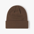 Classic coffee brown double-layer thickened knitted beanie hat for men and women - 6-Seam Coffee