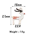 Christmas reindeer pendant in white enamel with gold trim, size 18mm by 23mm - 22#Christmas Deer