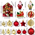 Set da 72 decorazioni natalizie in rosso e oro con palline e forme glitterate - Set da 72 Pezzi / Tema Stivale (Rosso/Oro)