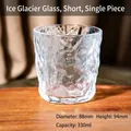 Bicchiere da whisky corto texture ghiacciaio da 330ml in vetro spesso termoresistente - 380ml / 1 Pezzo Stile Basso