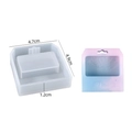 Stampo in silicone per ciondoli fai-da-te in resina con base quadrata e sfumatura blu-viola - Etichetta Pendente Sabbie Mobili