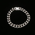 Classic silver stainless steel Cuban link chain necklace with a secure jewelry clasp - 3.0 Four-Sided Ground / Width 11mm*19cm