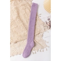 Thick purple coral fleece over-the-knee warm sock shown in a soft lifestyle flat lay - One Size / Purple