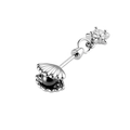 Silver star and black pearl titanium steel stud earring with a seashell design - Black Shell + Star (A483-8#)