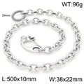 Punk wolf head stainless steel wallet chain for men with heavy metal links - Style D - Dragon Head (KK110-Z)