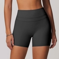 Short de yoga noir taille haute avec effet push-up pour le fitness et la course - Gris Bleu Foncé