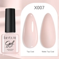 LILY'CUTE X007 nail gel polish 7ml showing matte and glossy top coat effects - Pink (07)