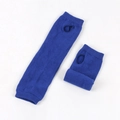 Royal blue knitted arm warmers with thumb holes for cosplay and winter comfort - Blue