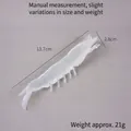 Realistic 13.7cm transparent PVC prawn model with detailed texture for food photography - Transparent Straight Shrimp (No Hook/No Eyes)