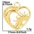 Dettaglio con dimensioni e peso del ciondolo a cuore celeste dorato per le donne - Ciondolo / Oro