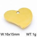 Golden heart-shaped stainless steel pendant 16x15mm for DIY jewelry making accessories - Gold Simple Heart Style (KLJ4966-Z)