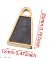 Golden padlock pendant with black swirl inlay measuring 20mm by 12mm for DIY jewelry - Trapezoid-Black