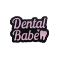 Pin's en émail rose Dental Babe avec icône de dent pour accessoire dentaire - Dental Babe (Noir/Rose)