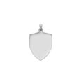 Custom silver stainless steel shield dog tag pendant with polished metallic finish - 52*33*1.8mm / Silver Shield Shape